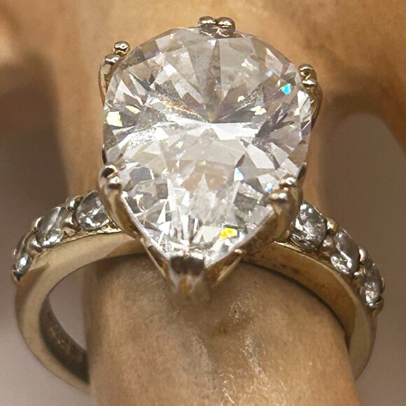 Set of 3 CZ Rings! Vermeil  & Sterling! Size 5 - Picture 2 of 4